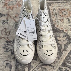 Joe Boxer Kids Smiley Face Sneakers - White